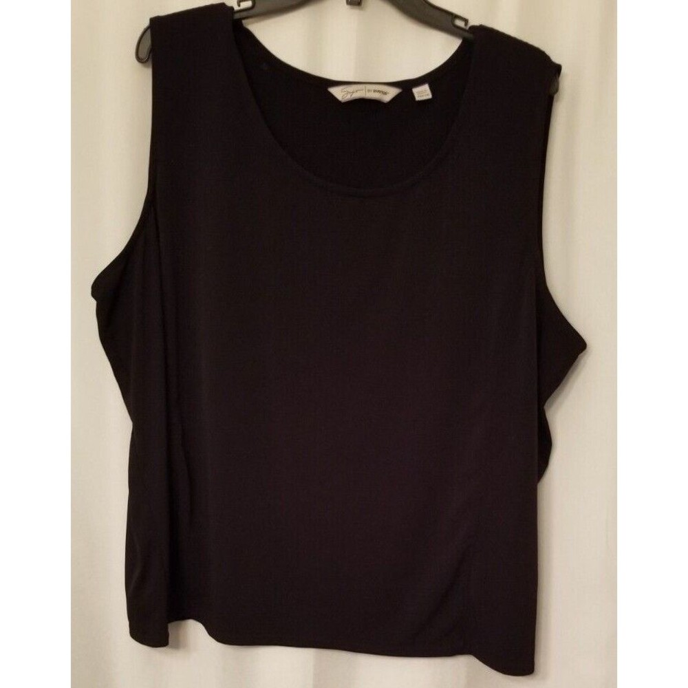 Avenue Women's Top Black Stretch Soft Tank Shell Size 26/28